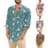 Мужские рождественские рубашки с длинным рукавом и цветочным принтом, топы на пуговицах, забавная милая классическая рубашка с рисунком