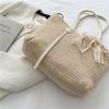 Summer Straw Woven Large-capacity Tote Bag 2025 New Japanese Simple Small Fresh Woven Bag College Student Shoulder Bag