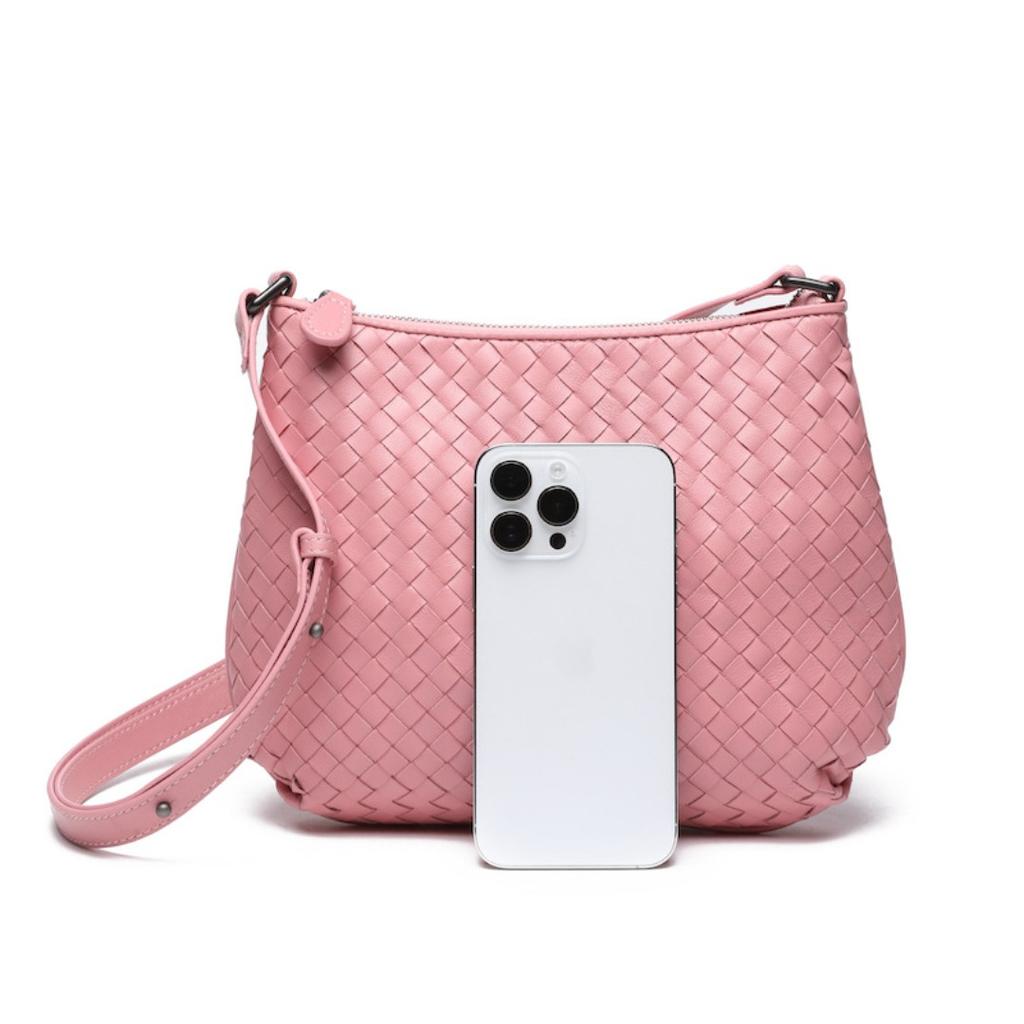 Модная новая плетеная женская сумка, первый слой овчины, ручная работа, модная, на одно плечо, через плечо, сумка двойного назначения, женская универсальная сумка через плечо