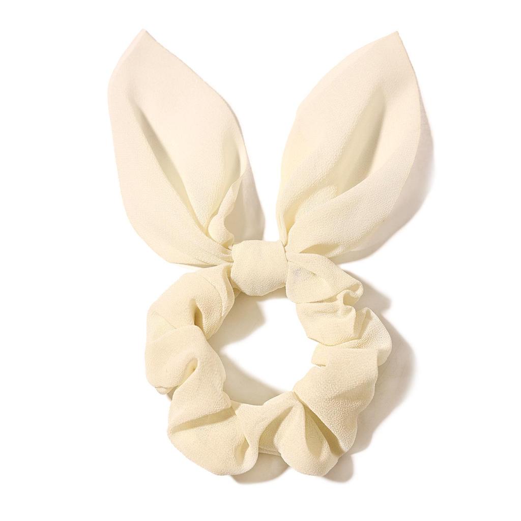 Шифоновая резинка для волос с бантом и кроличьими ушками - Универсальный аксессуар для волос конфетного цвета для девочек