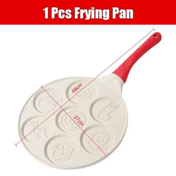 7 Cup Pancake Pan Nonstick Breakfast Griddle Dinosaur Animals Waffle Maker Pancake Mold Pan for Kids Egg Omelet Crepe Frying Pan
