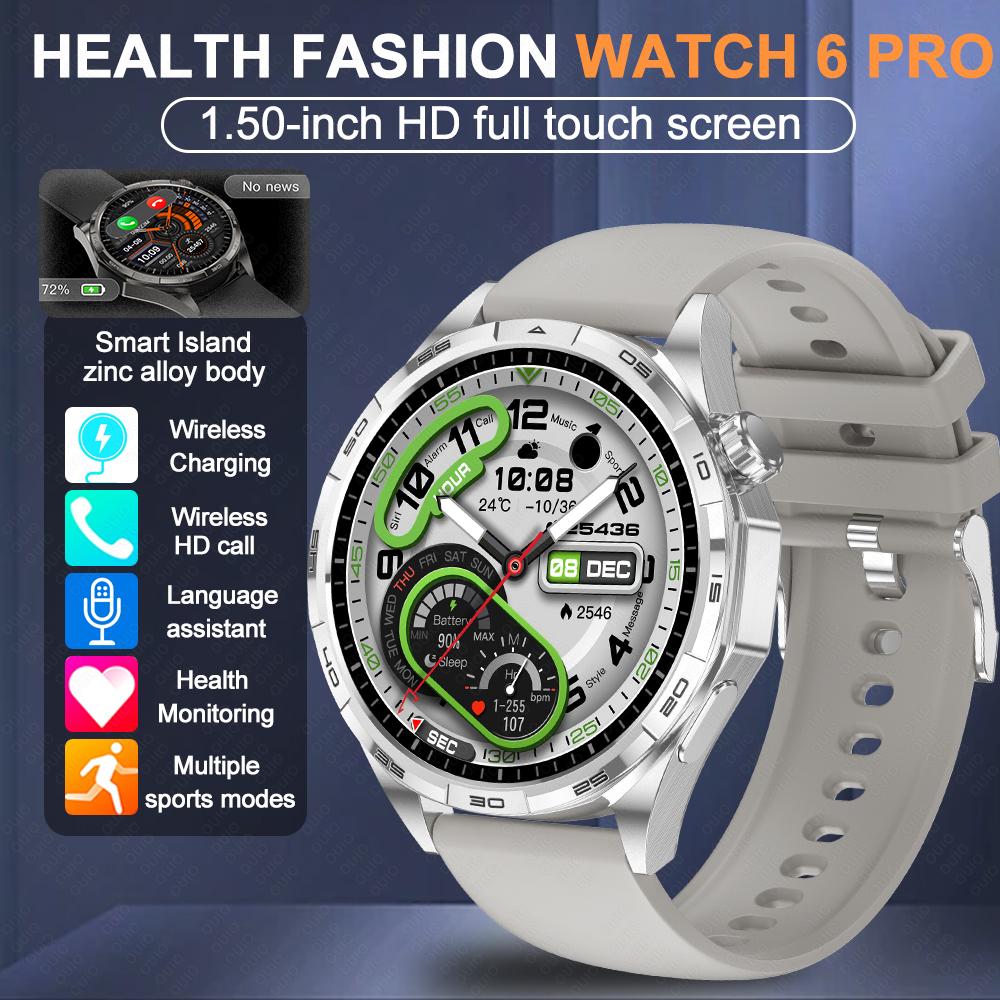 НОВЫЕ Смарт-часы 6 Pro Траектория GPS 1,5-дюймовый HD-экран Монитор сердечного ритма Bluetooth-звонок Водонепроницаемость IP67 Спортивный режим Смарт-часы