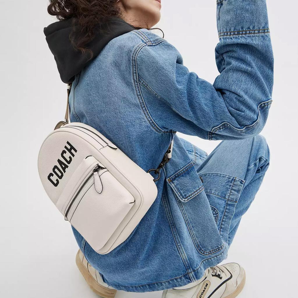 Coach Charter 19 Zipper Closure Soft Polished Pebble Leather Shoulder Crossbody Bag Small Men bags Chalk-White CP127-CAH