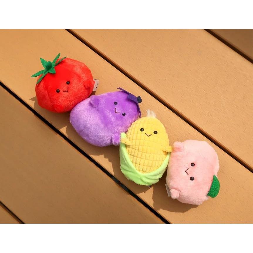 Pochamaru Summer Freshly Picked Series Eggplant Plush Toy, Height approx. 12cm, Ages 6+