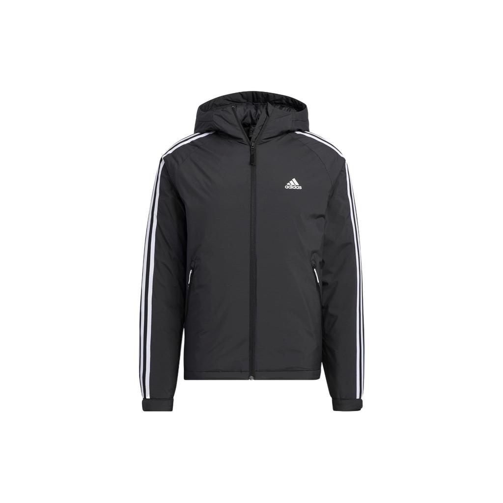 adidas Мужские пуховики Черный с капюшоном Умеренный бесшовный пуховик HN2123