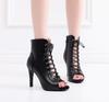2024 Newest High Top Latin Dance Shoes For Outdoor Women Street Salsa Tango Boots Open Toes Ballroom Women'S Heels