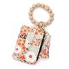 Boho Style Silicone Bead Bracelet Keychain Fragmented Design Leather Card Bag Keychain  Travel