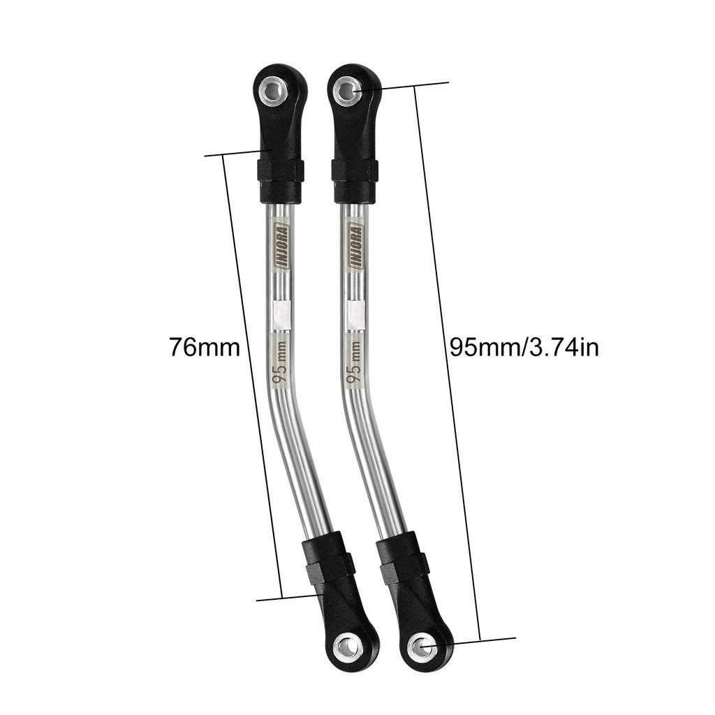Injora Stainless Steel High Clearance Links With Rod Ends For 110 Rc Crawler Car Trx4 Scx10 Ii Scx10 Iii Vs4-10