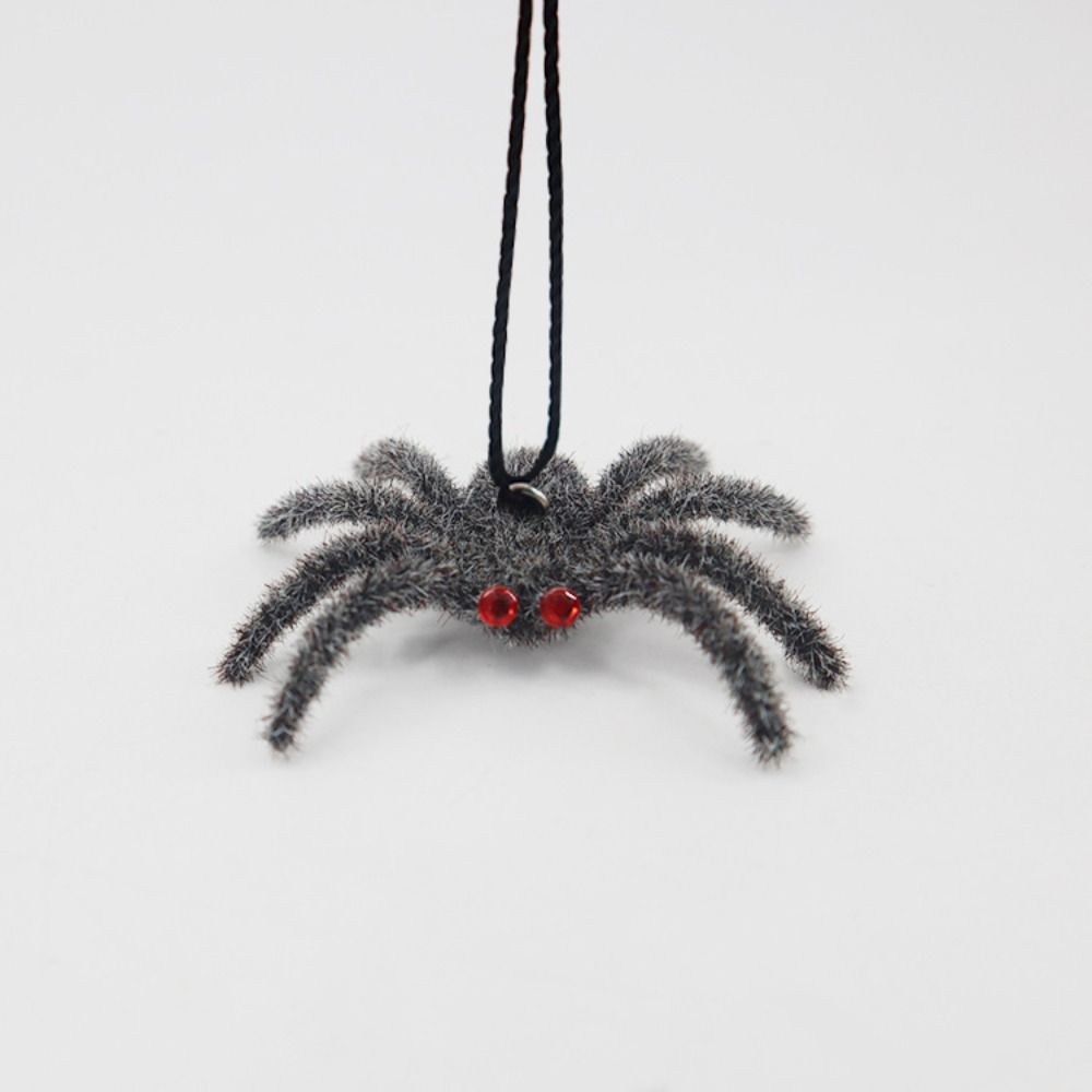 Fake Halloween Plush Spider Pendants Funny Artificial Spider Party Table Props