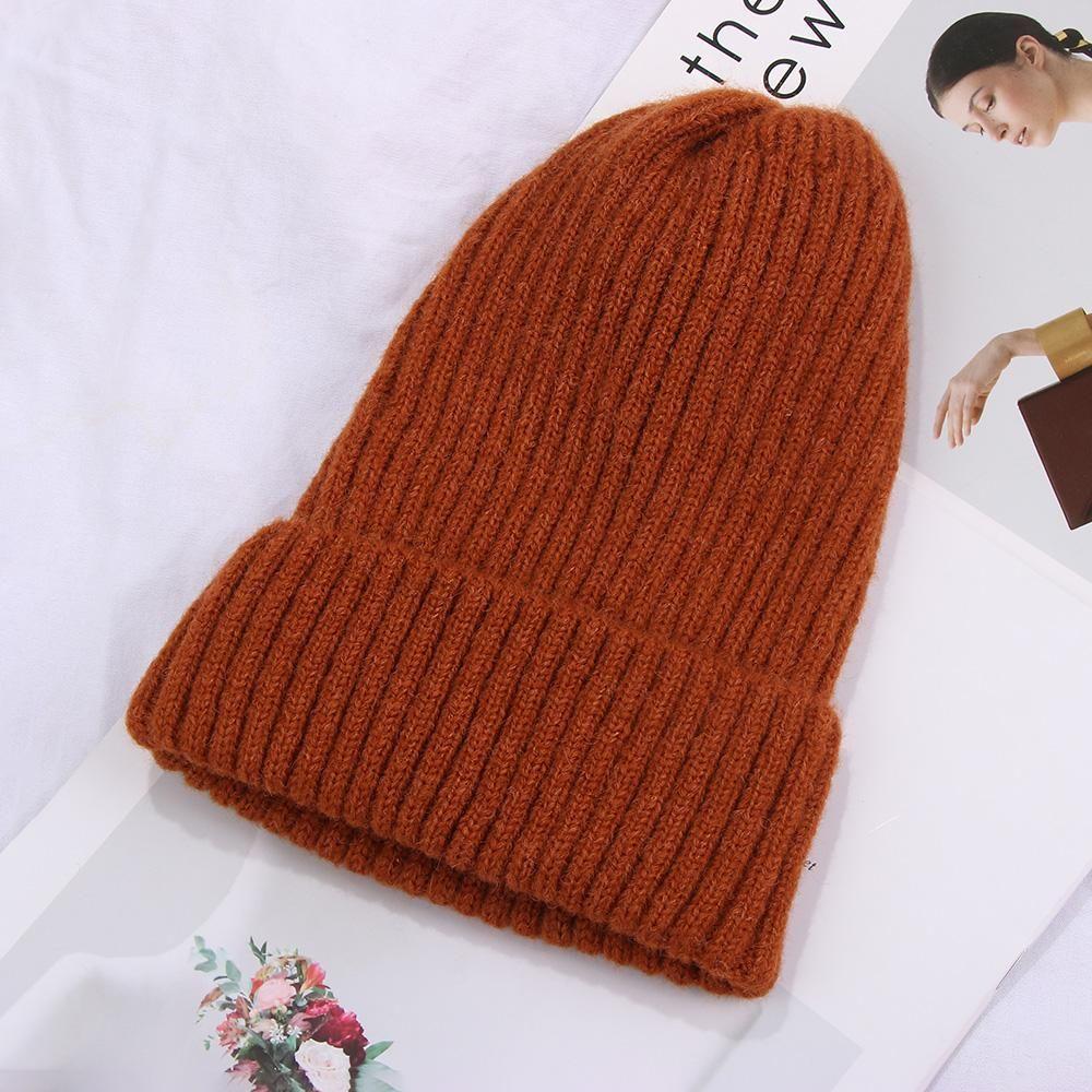 Новая модная повседневная шапка мягкая мешковатая шапка шерстяная вязаная шапка лыжная шапка кепка