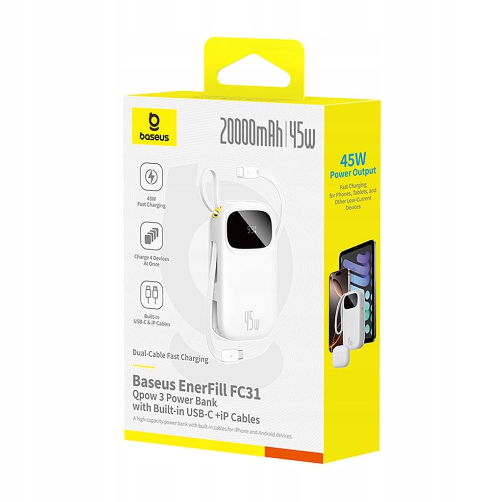 Powerbank Baseus Enerfill Fc31 20000Mah 45W With Display And Cable 1 Pc