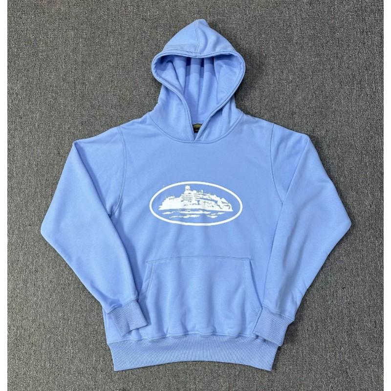 Corteiz Classic Ship Print Fleece Hoodie Sweatshirt Men Women Streetwear Loose Fit Casual Wear