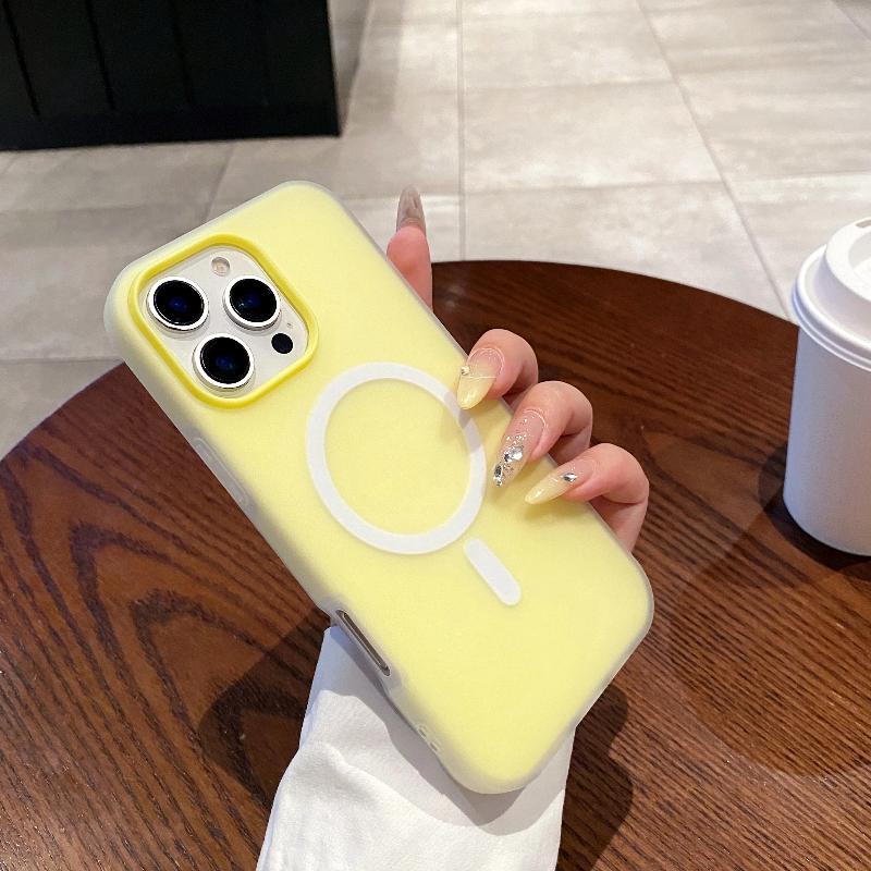 Роскошный Чехол 2-в-1 Candy Color с Magsafe для iPhone 17 Air 16 15 14 13 12 Pro Max Plus, Магнитный, Для Беспроводной Зарядки, Матовый, Мягкий