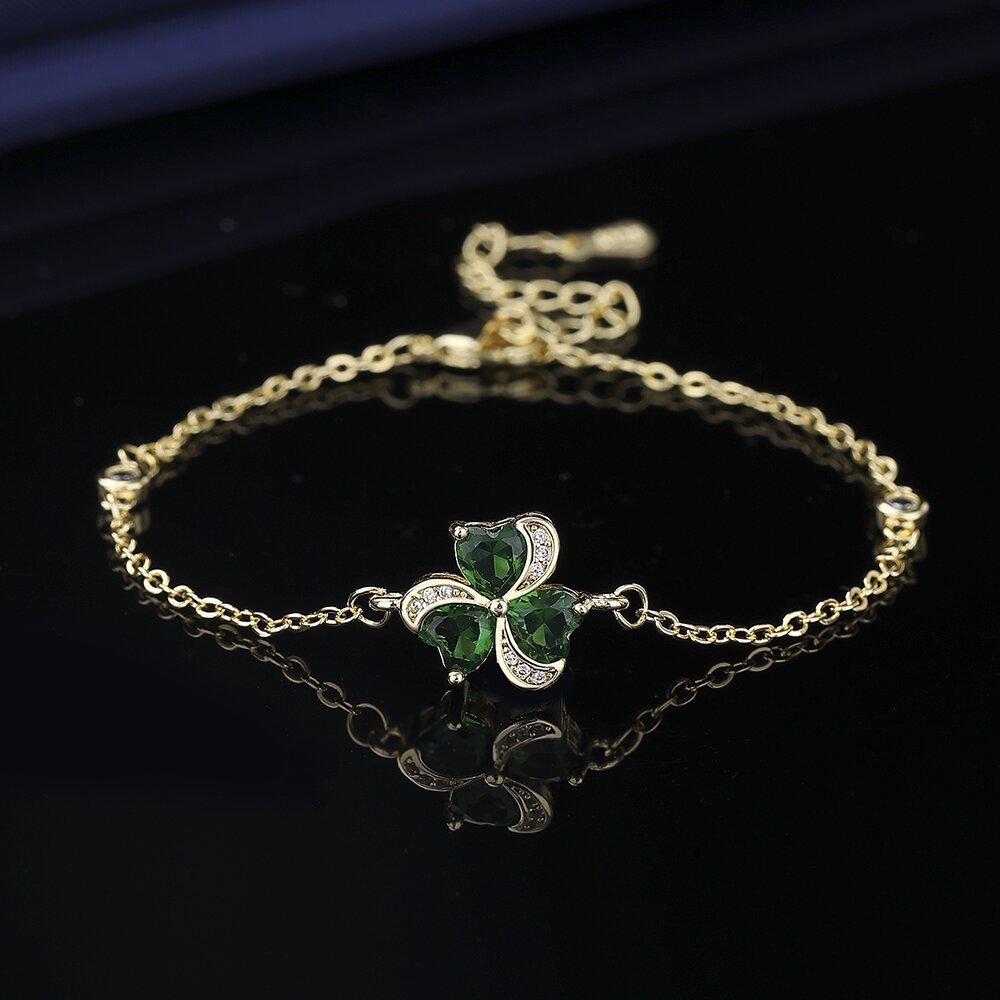 Elegant Inlaid Rhinestone Bracelets Clover Charm Bracelet for Women Fashion Jewelry Accessories Party Gifts