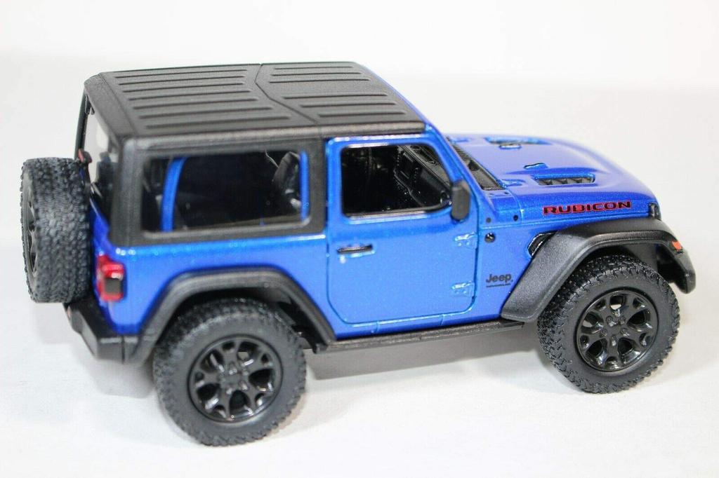 Kinsmart scale model 2018 Jeep Wrangler Rubicon Hardtop Blue 1/34