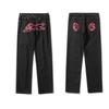 Mens Y2K Harajuku Hip Hop Dog Print Loose Fit Straight Jeans Fall Casual Wear