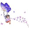 Self-adhesive Home Decoration Princess Wall Stickers Butterfly Flower Decals Girls On Moon