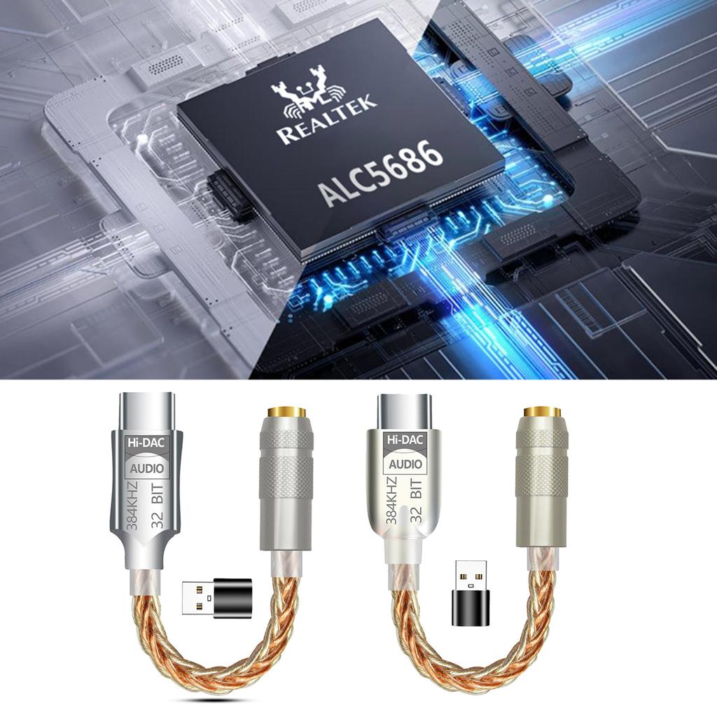 ALC5686 USB Type C на 3,5 мм C усилитель для наушников усилитель для наушников цифровые декодеры звуковой кабель адаптер конвертер
