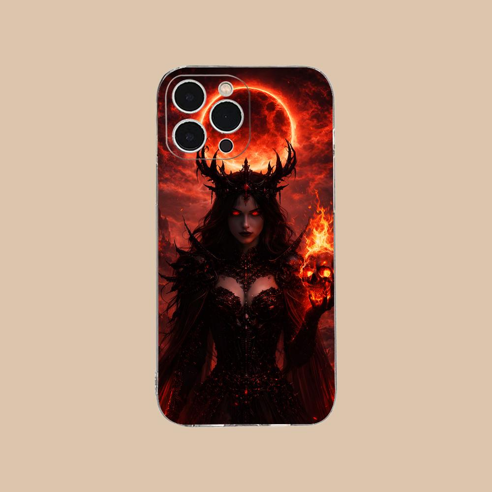 Dark Goddess Lilith Phone Case for iPhone 17 16 15 14 13 12 11 X XR XS Air Pro Max Plus Mini Soft TPU Clear Cover