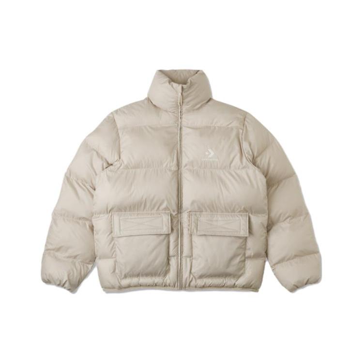 Converse PATCH POCKET PUFFER Jacket Men's Khaki (Unisex) Puffer Jackets 10023798 A04