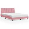 VidaXL Bed with Mattress Pink 120x200 Cm Velvet 3208591