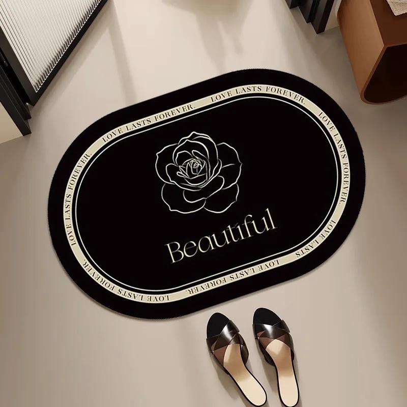 Diatom mud bathroom floor mat, toilet water absorption quick-drying, bath non-slip and anti-drop mat, toilet door floor mat