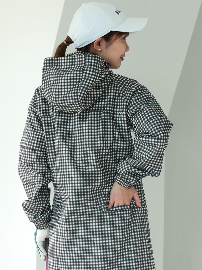 Beams Golf Orange Label Size 83190001838 Women's 2-Way Raincoat, Gingham, M,