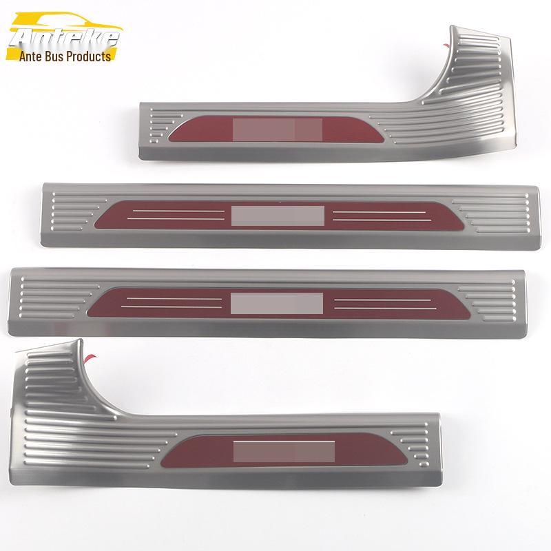 Lantu 21 Door Sill Decoration Sticker & Stainless Steel Welcome Pedal Anti-Scratch Scuff Strip