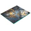 Glass Kitchen Serving Board with Fractal Flower Graphics 60x52 Cm