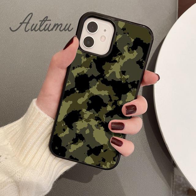 Camouflage Pattern Phone Case for iPhone 11 12 13 14 Pro Max Mini X XR XS SE 2020 6S 7 8 Plus Samsung Galaxy S21 S22 Cover Coque
