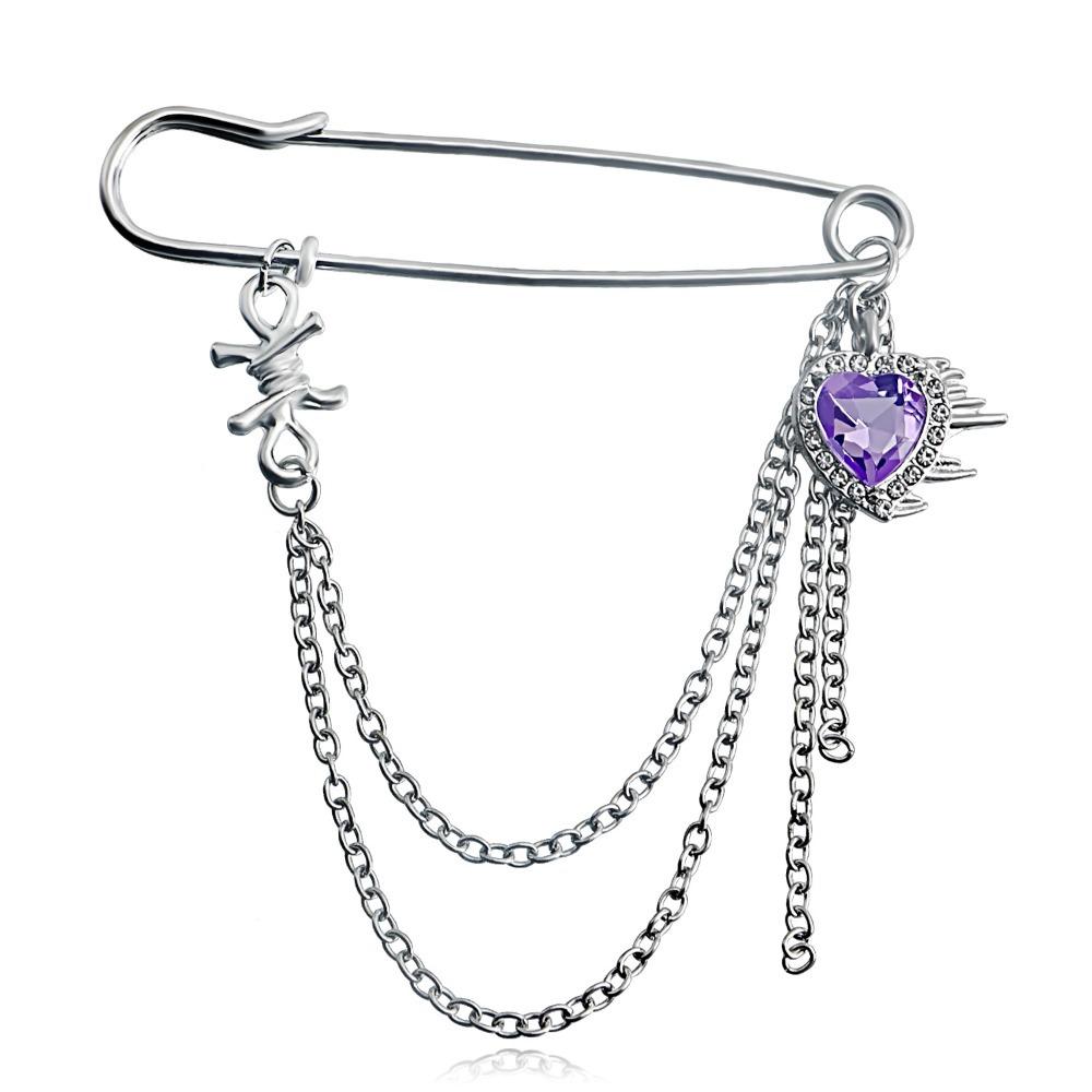 Metal Lapel Pin Five Pointed Star Tassel Brooch Vintage Star Brooch Cloth Accessories