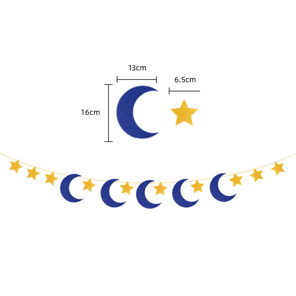 NEW Eid Mubarak Banner Garland Moon Letter Paper Bunting Garland Ramadan Kareem Decoration 2025 Islamic Muslim Party Supplies