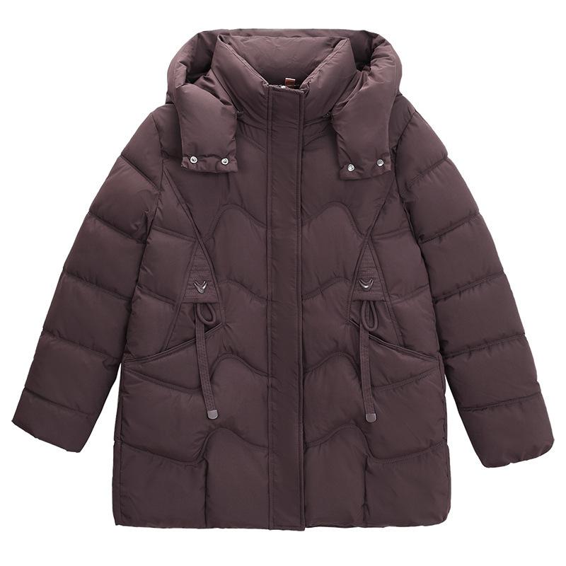 Winter new polyester cotton clothes women's medium and long thickened warm jacket large size winter cotton-padded clothes are fashionable and thin