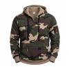 Men's Camo Fleece Lined Half-Zip Hooded Sweatshirt.