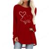 2025 Love Heart 3D Print Long Sleeve T Shirt Women Fashion Crewneck Long Tunic Tops Women T Shirt T Shirt Feminino