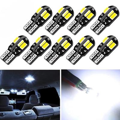 2 шт. W5W T10 светодиодные 5730 8SMD автомобильные внутренние лампы Canbus без ошибок 12 В 194 168 карта плафоны габаритные огни авто сигнальная лампа