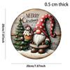 2D Рождественский круглый деревянный знак Санта-Клаус Снеговик Узор на дереве Украшения для праздничной вечеринки Подарок