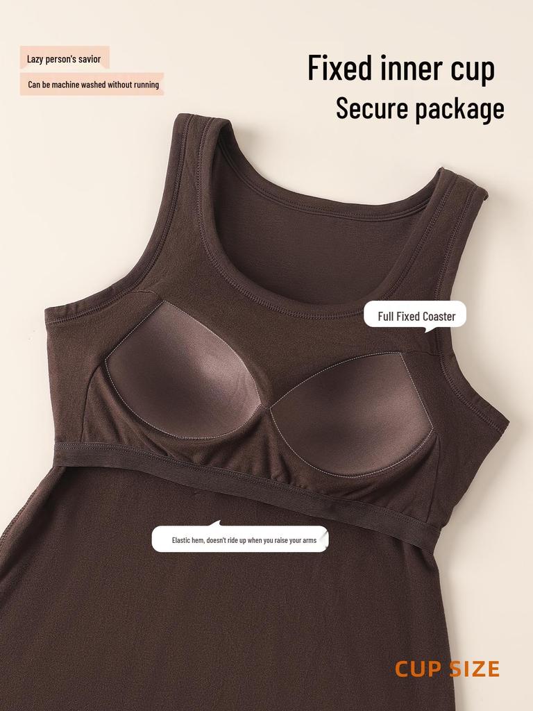 Женская теплая хлопковая майка на осень/зиму с нагрудной вставкой и стильным дизайном спины