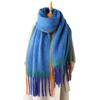Imitation Cashmere Warm Shawl Scarf Men And Women Versatile Color Matching Gradual Change Fringed Circle Yarn Scarf