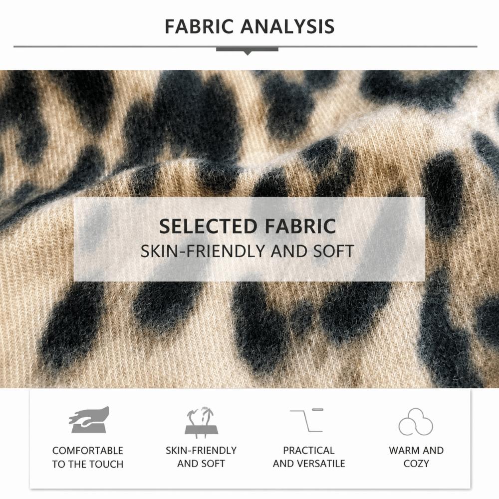 Windproof Leopard Scarf Imitation Cashmere Winter Scarf Fashion Cashmere Scarf  Women