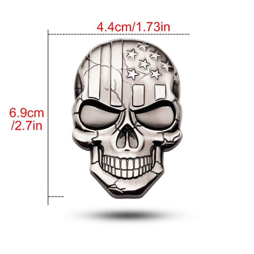 3D Car Sticker Premium Warrior Metal Car Side Fender Rear Trunk Skull Emblem Badge Decal for Any Vehicle Truck Car Motorcycle RV