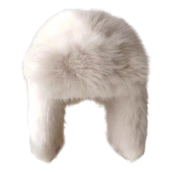 Плюшевая шапка Lei Feng, однотонная женская зимняя шапка, термошапка из искусственного меха лисы с длинной защитой ушей
