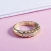 Huitan High Quality Office Lady Accessories Rings Golden Color Halo Micro Paved Casual Style Female Jewel With Size 6-10