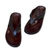 Cowhide Version~ Retro Niche Toe Flip-flops Shoes for Women To Wear 2025 Summer Thick-soled Pinched Vacation Cool Slippers