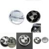 Logo Bmw For Real Carbon Fiber Black Silver 74mm Hood Trunk Badge Emblem