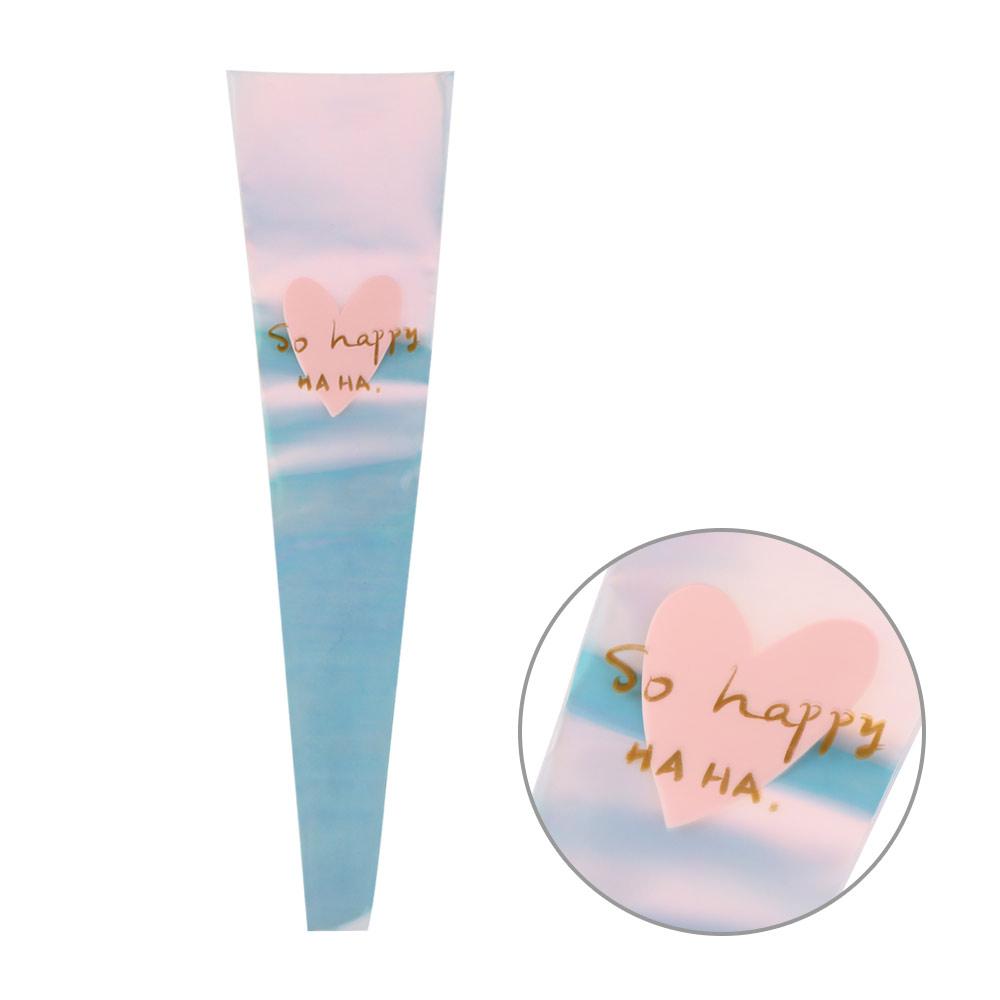 50pcs Plastic Bouquet Packaging Bags Waterproof Rose Sleeves Flower Wrapping Bag Floral Wrappers