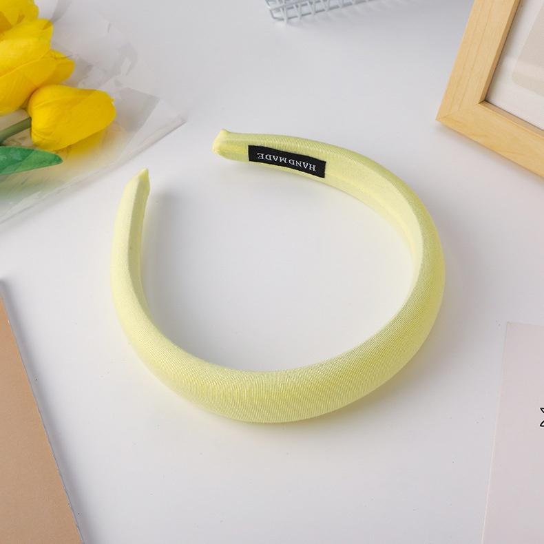 Korean Hair Band Solid Color Sweet Sponge Headband Thickening and Heightening Headband Fashion Hairband Hair Accessories