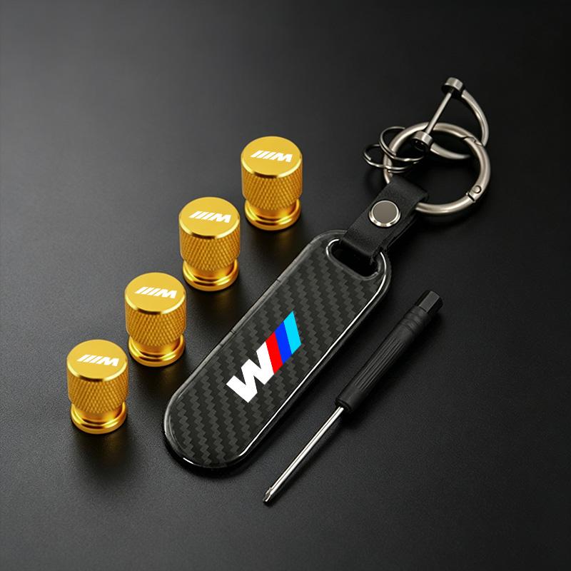 Car Valve Caps Wheel Tires Air Tyre Stem Protective Cover And Car Keychain For BMW M Emblem E46 E36 E34 F10 E90 F30 E53 E30 E87 IJOPV1
