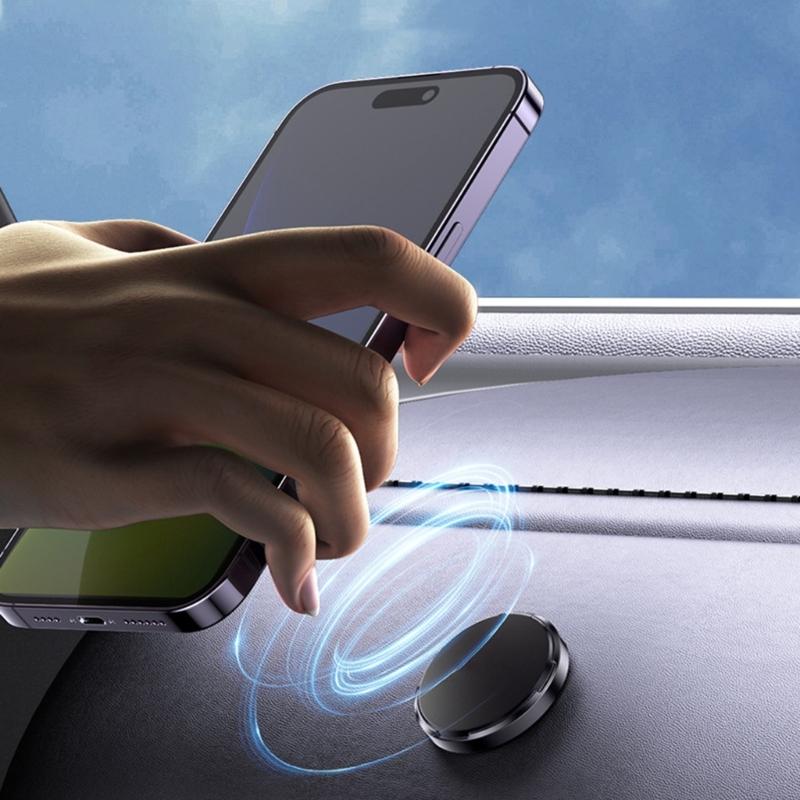 Round Magnetic Phone Holder Stand for Car, Secure Grip, Strong Adhesion Silicone Dashboard Stand Safe Driving Reusable