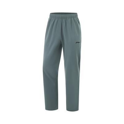 Li Ning Серия Фитнес Однотонные Повседневные Простые Вязаные Спортивные Брюки на Шнуровке Мужские Брюки Штормовой Серый AYKV141-4